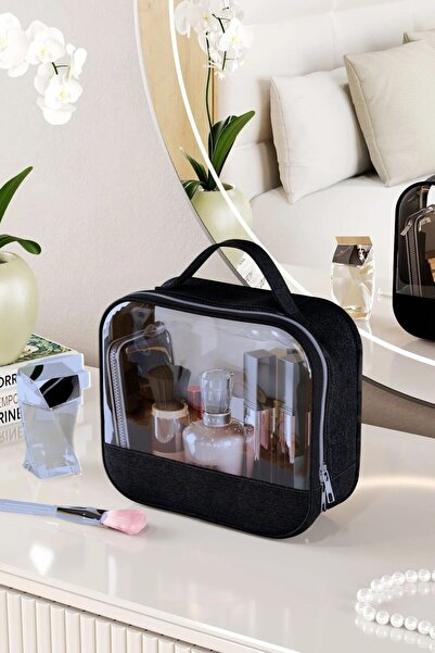 Helen's Home Διαφανής Πάνελ Τσάντα Μακιγιάζ Μακιγιάζ Απαραίτητα Organizer 22x...