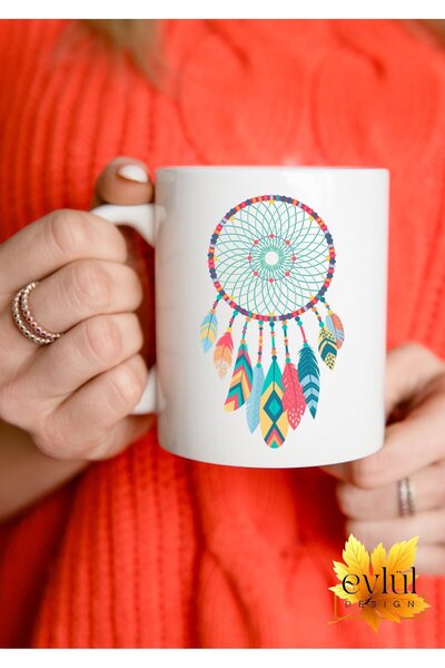 Eylül Design Dream Catcher Printed Special Design Colorful Printed Mug