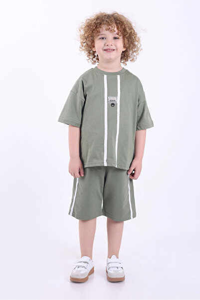 Mixima Смугастий та аксесуарний 3-6 років Oversize Хлопчачий літній комплект ...
