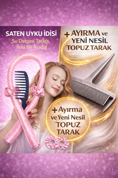 SIHRA Saten Uyku Bugidisi & Su dalgası yapma tarağı 2 in 1