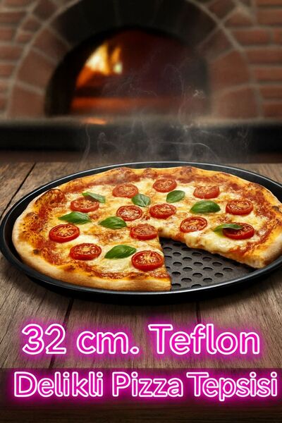 TARIK HOME صينية بيتزا مثقبة Lahmacun Pita Tray 32 سم