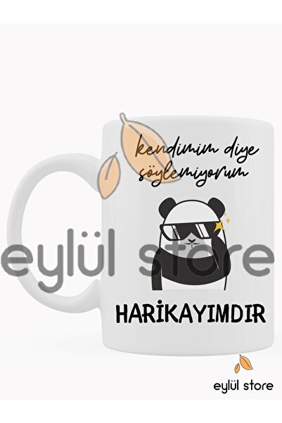Eylül Design Eğlenceli Yazılı Esprili Özel Tasarım Baskılı Kupa Bardak Komik ...