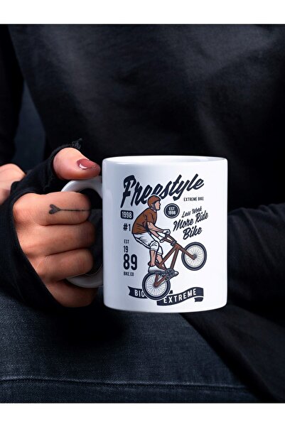 Eylül Design Bicycle Themed Special Design Printed Mug Cup Gift Mug Cup Tea-C...
