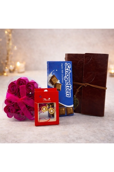 velve Set cadou Brown Romance, trandafiri din sapun in cutie inima,ciocolata ...