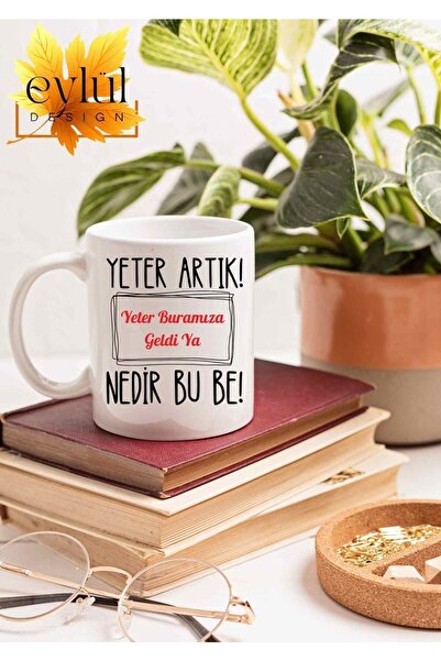 Eylül Design Enough Is Enough Written Special Design Printed Mug Cup Gift Tea...
