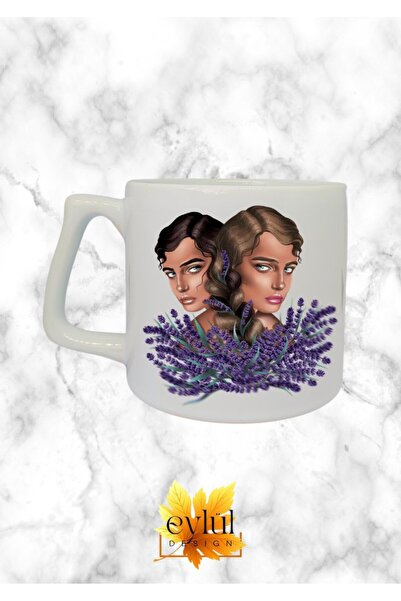 Eylül Design كوب سيراميك فاخر مطبوع بتصميم خاص من Aesthetic Girl هدية عيد ميلاد