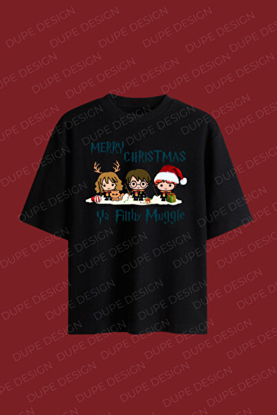 Dupe Design Muggle New Year Printed Oversized T-Shirt
