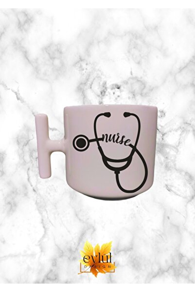 Eylül Design Cream Color T Handle Nurse Themed Written Special Design Printed...