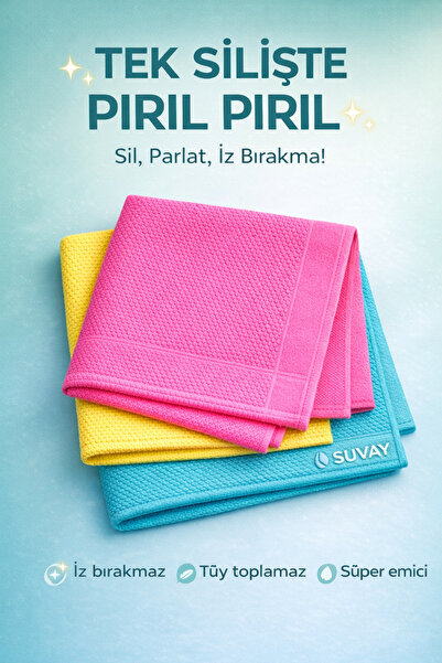 SUVAY Krpa za čišćenje od mikrovlakana, pakovanje od 3 komada & krpa za stakl...