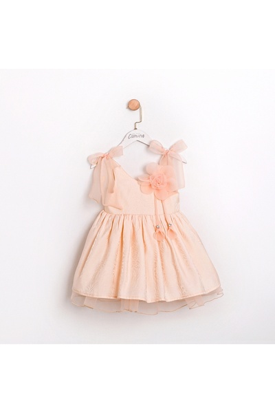 ministok فستان بناتي بيج مع حزام الياسمين