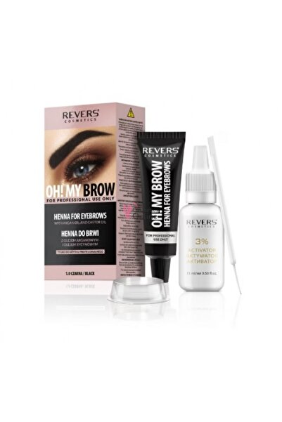 Revers Henna Oh! My Brow eyebrow dye with argan and castor oil, BLACK, 30 ml,...