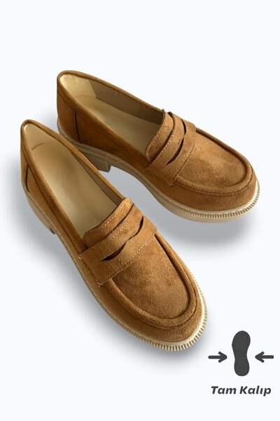 Noliva حذاء نسائي من الجلد السويدي باللون البني الفاتح، حذاء يومي بنعل مسطح ل...