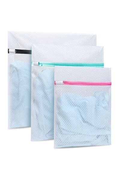 she berrak 3 мрежи за пране с цветни ципове