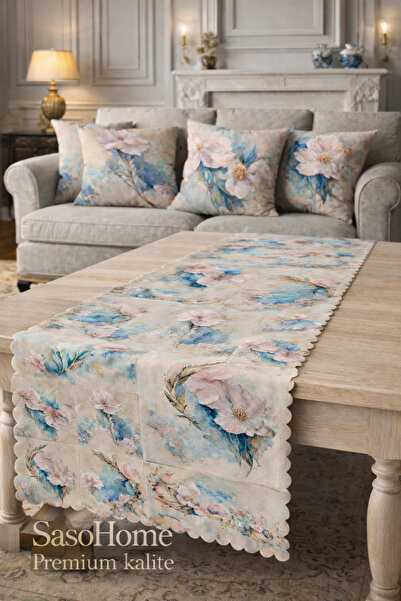 SasoHome Modern Yağlı Boya Tablo Desenli Pudra Çiçekler Desenli Dijital Baskı...