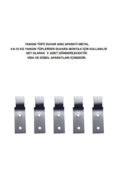 İNTERFORM YANGIN TÜPÜ METAL DUVAR ASKI APARATI 5’Lİ SET VİDA DÜBEL DAHİL