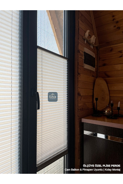 Liva Ev Dünyası Plise Perde | Cam Balkon & Pimapen Uyumlu | Kolay Montajlı | ...