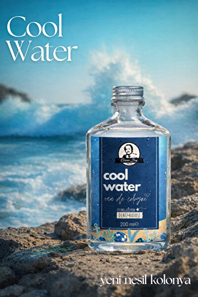 Özcan Bey Deluxe Seri Cool Water Kolonyası Parfümlü Okyanus Buz Ice Kokulu Kolonya 200 ml Cam Şişe
