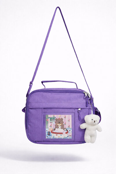 Mabai Kore Tarzı Mor Çocuk Beslenme Çantası – Isı Yalıtımlı, Aksesuarlı, Omuz...