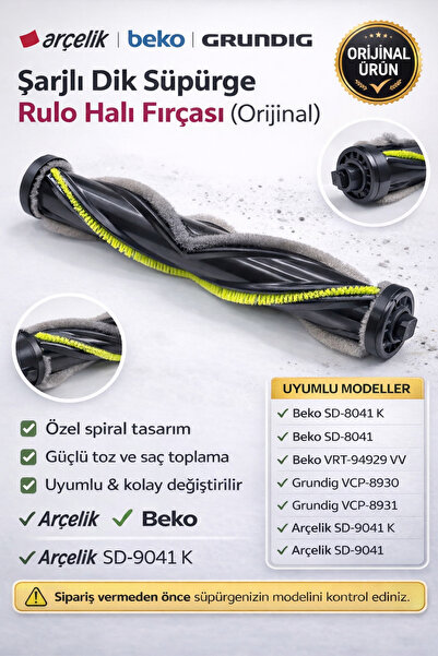 Arçelik Sd-9041 Şarjlı Dik Süpürge Orjinal Rulo Halı Fırçası