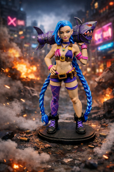 3D Jinx Arcane - LoL / League of Legends Figür - 18 cm - Hediyelik/Koleksiyonluk