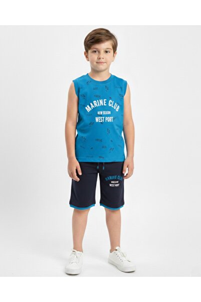 Egelite Хлопчик 2-10 років, без рукавів, шорти, літній комплект з морським пр...