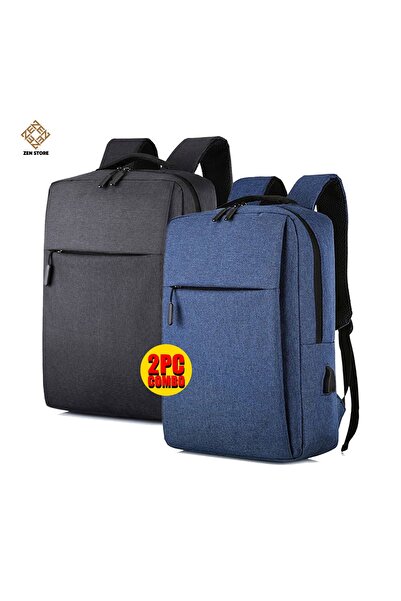 Zen Store 2 PCS COMBO BLUE&BLACK Laptop Backpack 15 16 Inch, Slim Durable Lap...