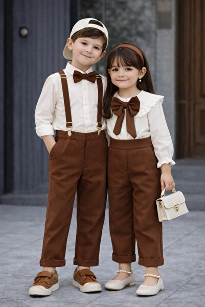KOKOŞ BEBEK Класически панталони с тиранти и риза за момчета – 2–10 години – ...