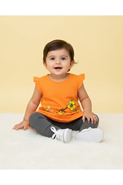 Ege Bebek Baby Girl Summer Flower Printed Tights 6-9-12-18-24 Months Baby Gir...