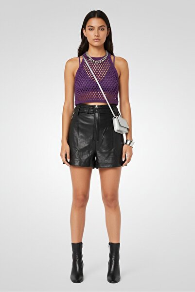 Replay Women Regular Fir Plain Basic Shorts, Black