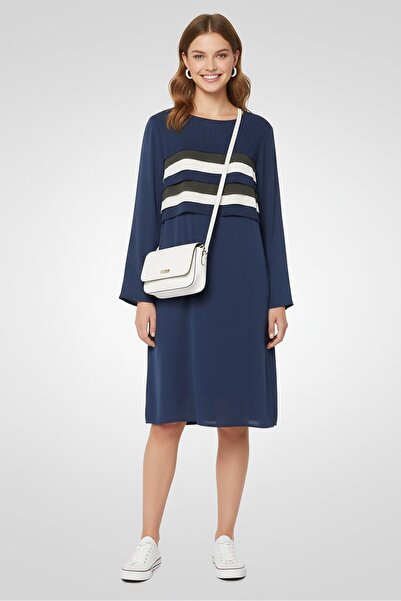Harmont & Blaine Women Textured Midi Dress, Navy