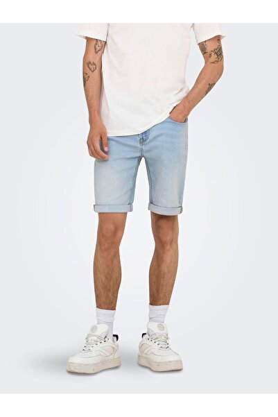 Only & Sons Jeans-Shorts ONSPLY Mittlere Taille Normal geschnitten Shorts