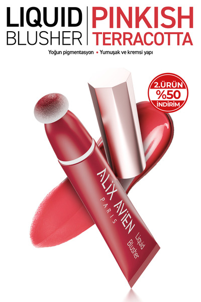 Alix Avien Yoğun Pigmentli E Vitaminli Mat Bitişli Kremsi Likit Allık - Liqui...