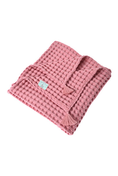 Casadora Baby 100% قطن، سترة وافل قصيرة الأكمام - وردي