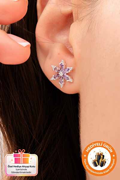 Lucente Jewellery 925 Ayar Mor Lotus Gümüş Kaplama Özel Tasarım Hediyelik Ame...