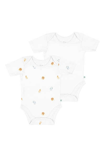 Casadora Baby Safari 100% Organik Pamuk Bebek Kısa Kollu 2'li Body Seti
