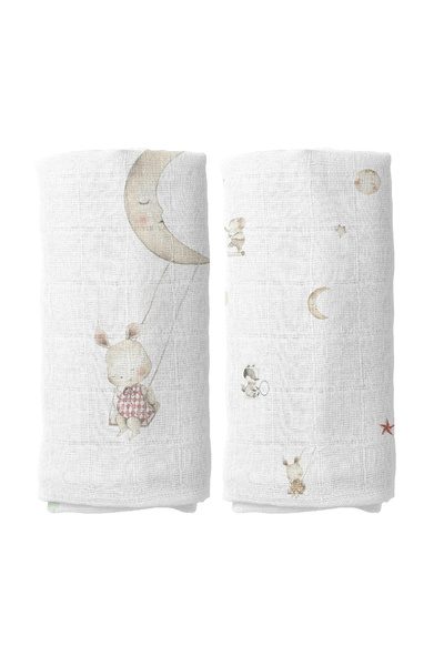 Casadora Baby طقم غطاء موسلين قطن 100% سيرك (90x90 سم قطعتان)