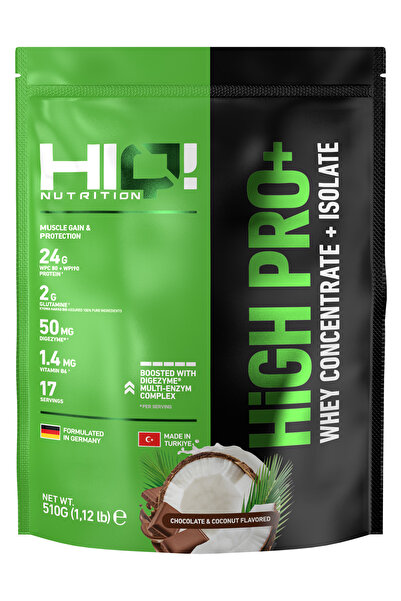 HIQ NUTRITION HIQ High Pro+ 510gr CHOCOLATE&COCONUT FLAVORED