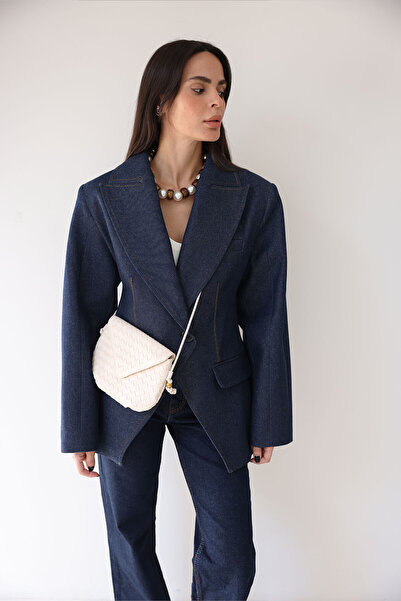 LUTVELIZADE Çanta 2606 - Örgü Dokulu Kapaklı Bej Kadın Çanta