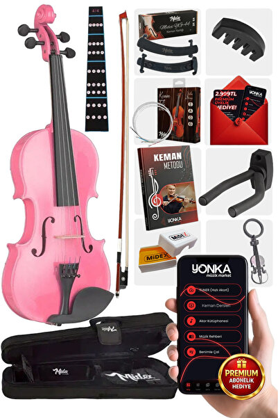 Midex Hga24pink-pak Pembe 1/2 Çocuk Kemanı Seti (YASTIK SUSTURUCU ÇANTA YAY R...