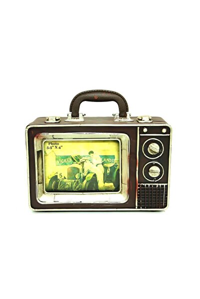 Skygo Dekoratif Metal Televizyon Bavul Vintage Biblo Hediyelik