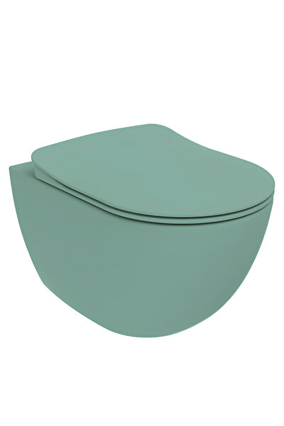 Creavit Free Kanalsız Nil Yeşili Asma Klozet FE322, Free Duck Duroplast Yavaş...