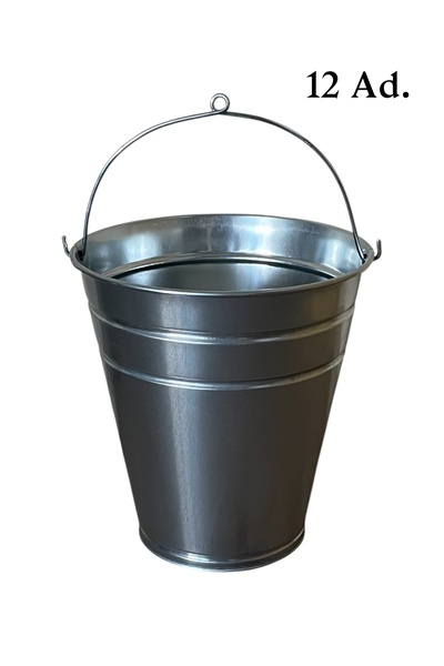 ÖZHEMMEKLER 12'li Metal Galvaniz Su,kum,temizlik Ve Çöp Kovası 13 Litre (30X1...