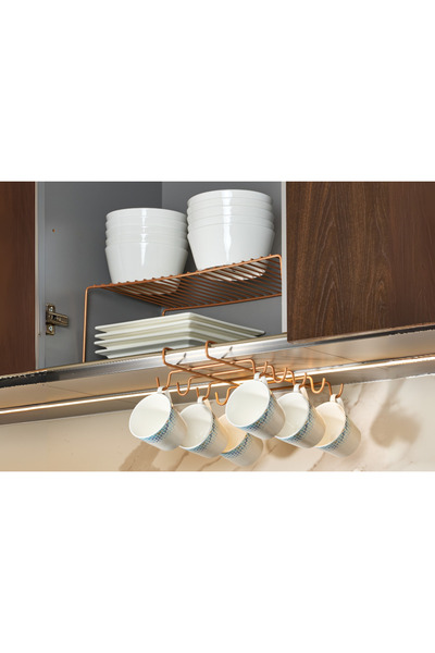 Edora Home Rose 2'Li Mutfak Seti, Dolap Düzenleyici Ve 10'Lu Bardaklık Hediye...