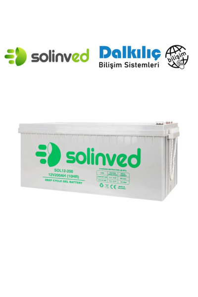 SOLİNVED 12V 200Ah Jel Akü Uyumlu