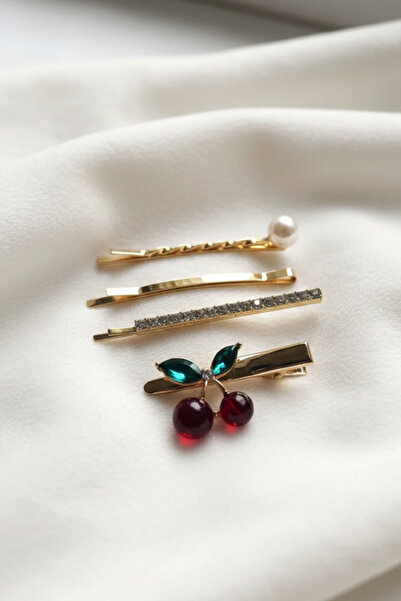 PETEK AKSESUAR 3 KOMADA KERUBINSKOG KLIPSA SA KAMENOM I BISEROM, 5,5 CM.