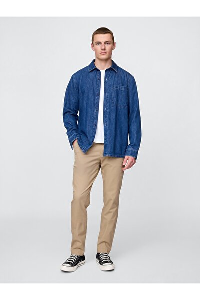 GAP Erkek Bej GapFlex Slim Fit Khaki Pantolon