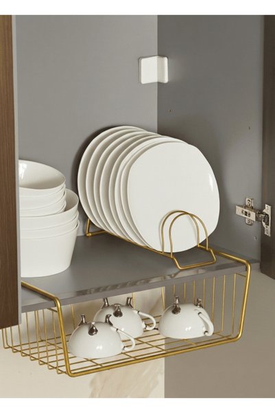 Edora Home Mat Gold Raf Altı Kanguru Sepet Çok Amaçlı Düzenleyici Organizer Bardak Rafı