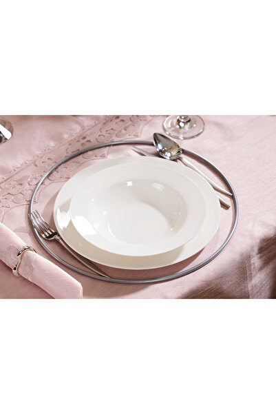 Edora Home طقم فضي مكون من 8 قطع دائرية مجوفة، طقم تقديم أمريكي، طقم زينة أني...