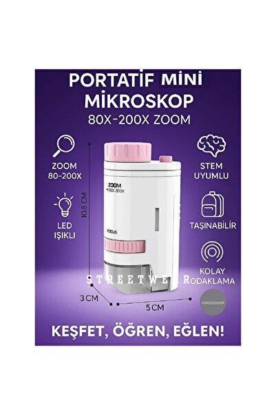 BNM Mini Ayaksız El Mikroskobu (Çocuklar için -Cep boy)