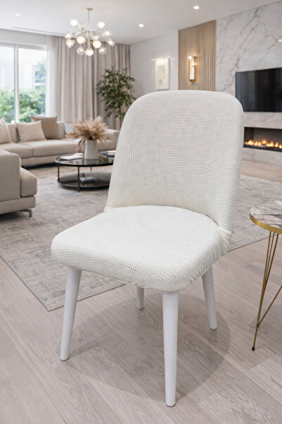 uzhanem Oval sandalye kılıfı, sandalye örtüsü kare desen tekli